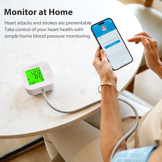 Blood Pressure Monitor with Bluetooth Compatible for iOS & Android Devices